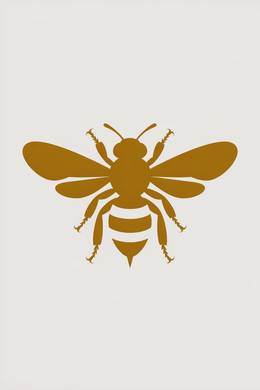 Flat vector illustration of a bee silhouette