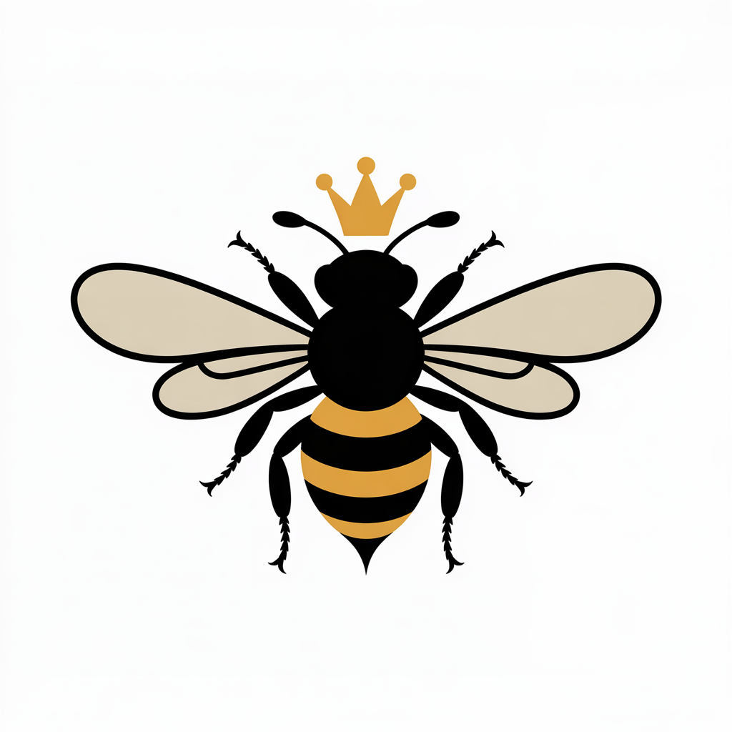 Flat vector illustration of a queen bee