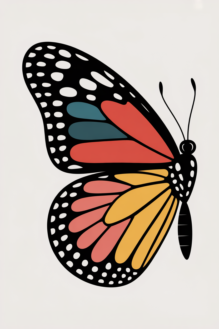 Flat vector illustration of butterfly wing detail