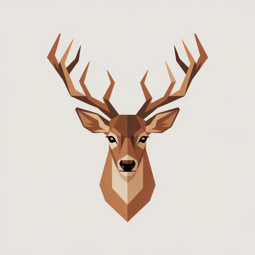 Flat vector geometric deer portrait