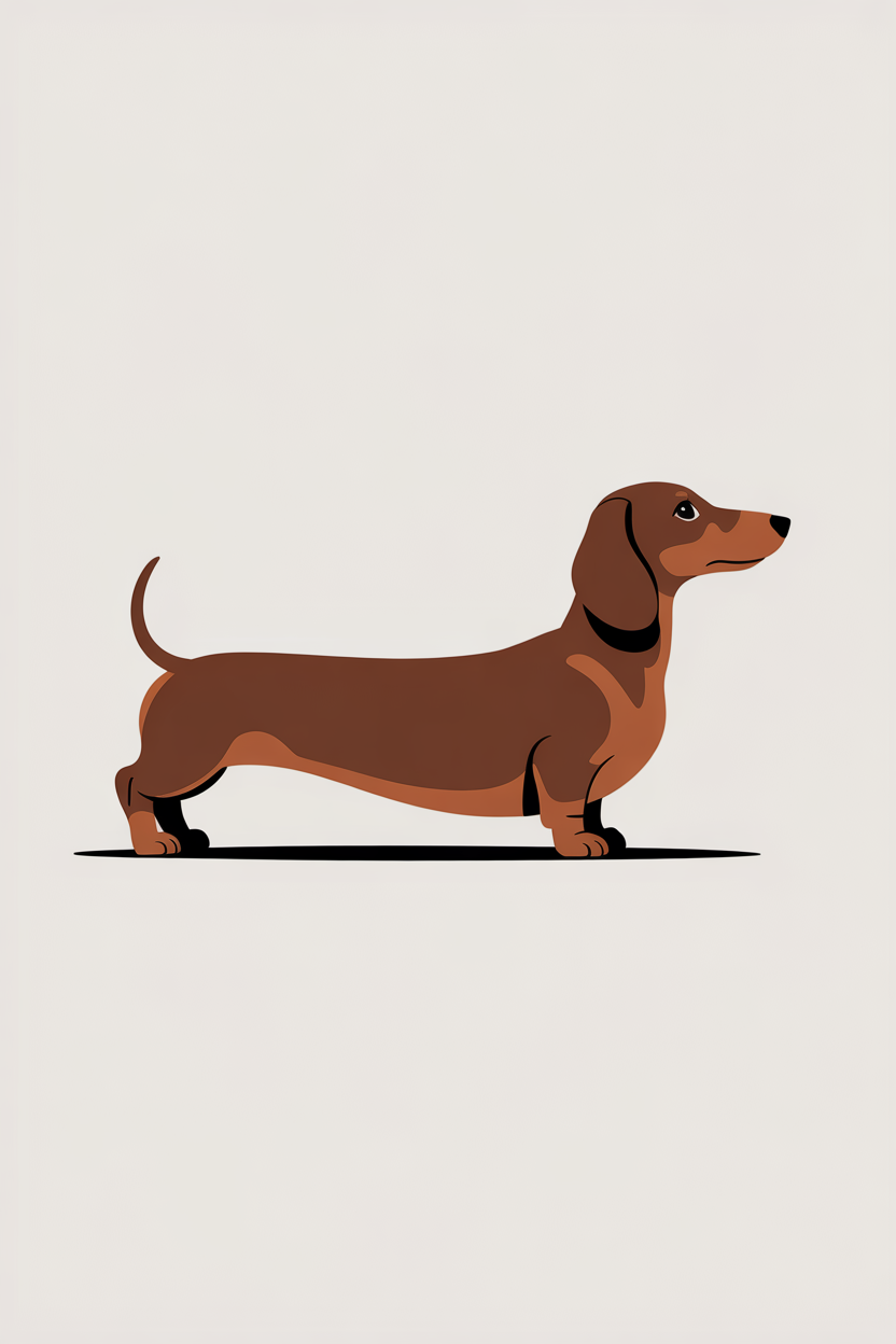 Flat vector illustration of a dachshund