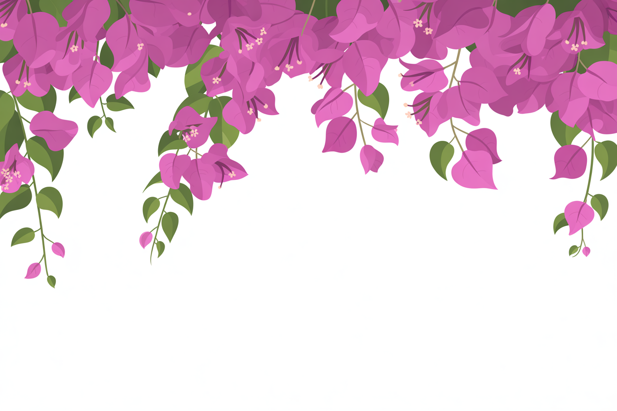 Flat vector illustration of bougainvillea flowers