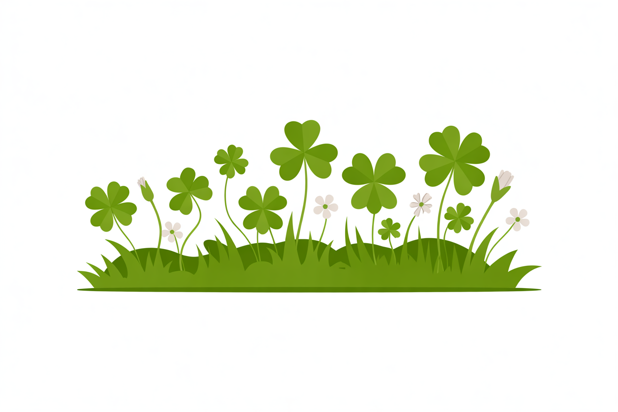 Flat vector illustration of a clover patch