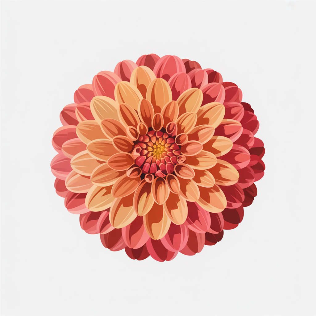 Flat vector illustration of a dahlia flower