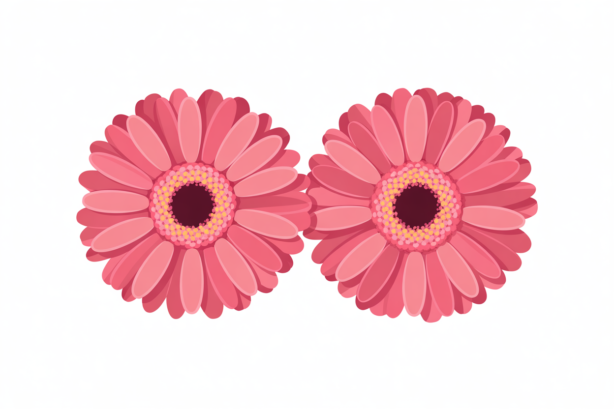 Flat vector illustration of gerbera daisies
