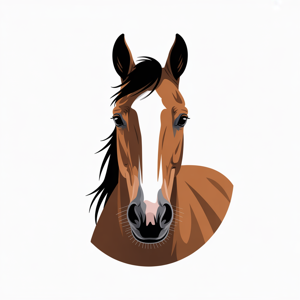 Flat vector illustration of a horse face