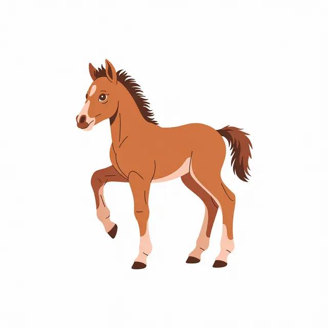 Flat vector illustration of a foal
