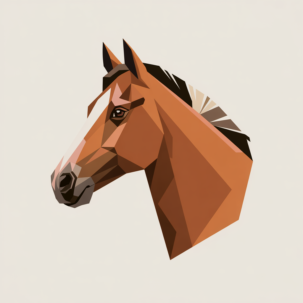 Flat vector geometric horse portrait