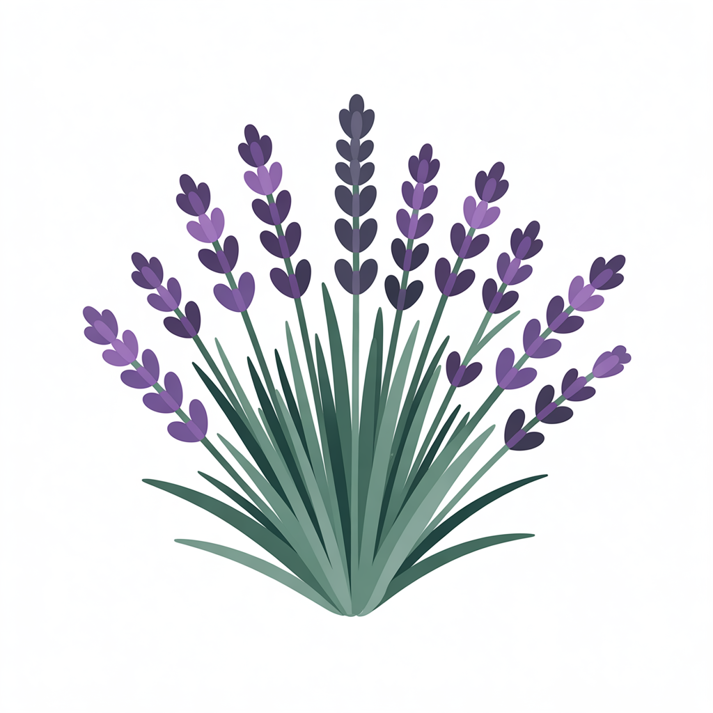 Flat vector illustration of lavender bud cluster