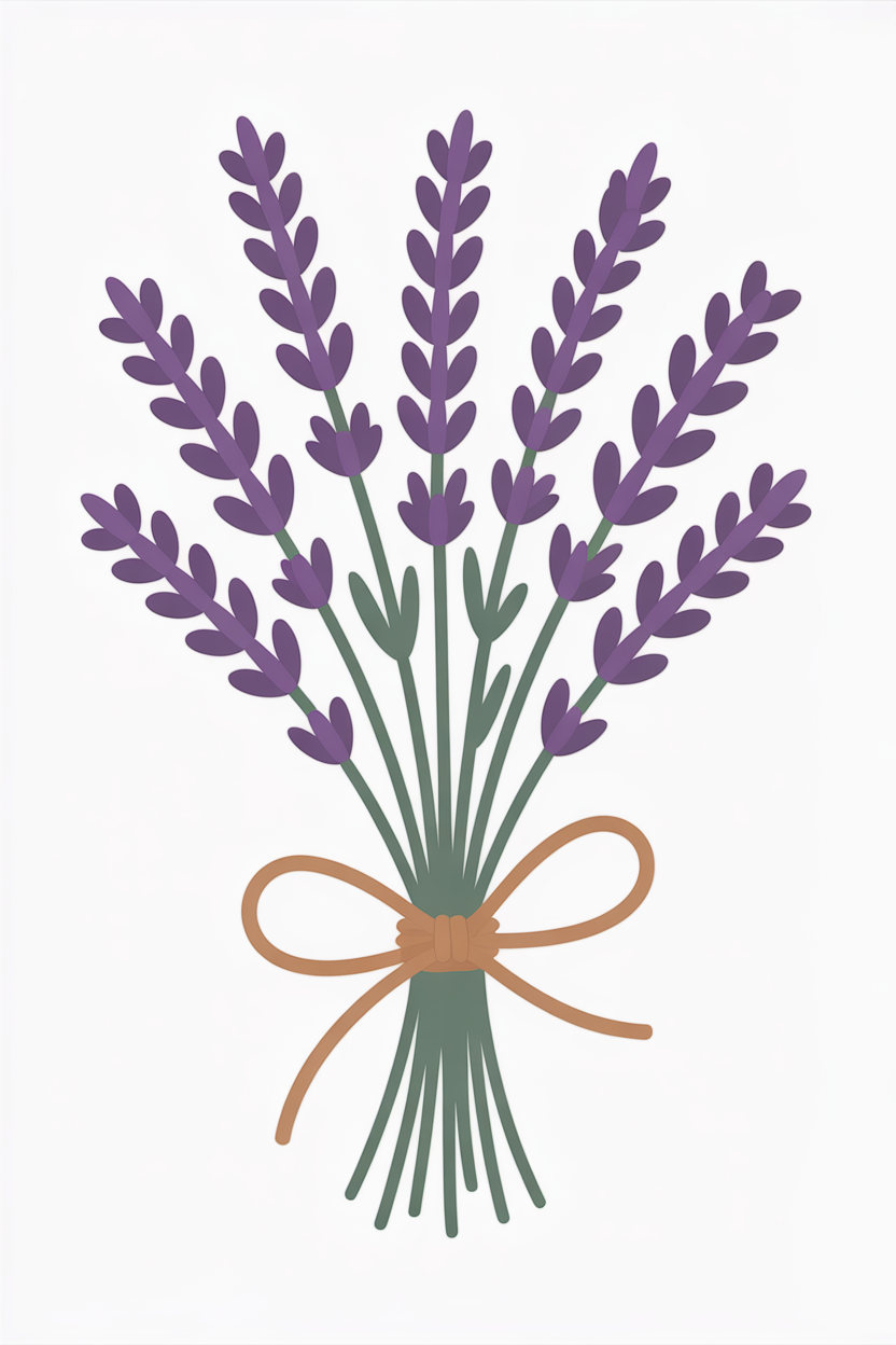 Flat vector illustration of a lavender bundle
