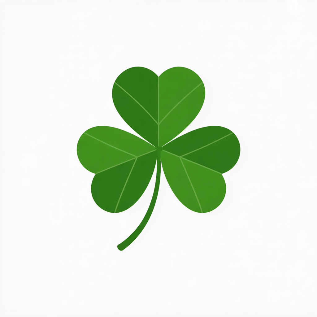 Flat vector illustration of a three-leaf clover