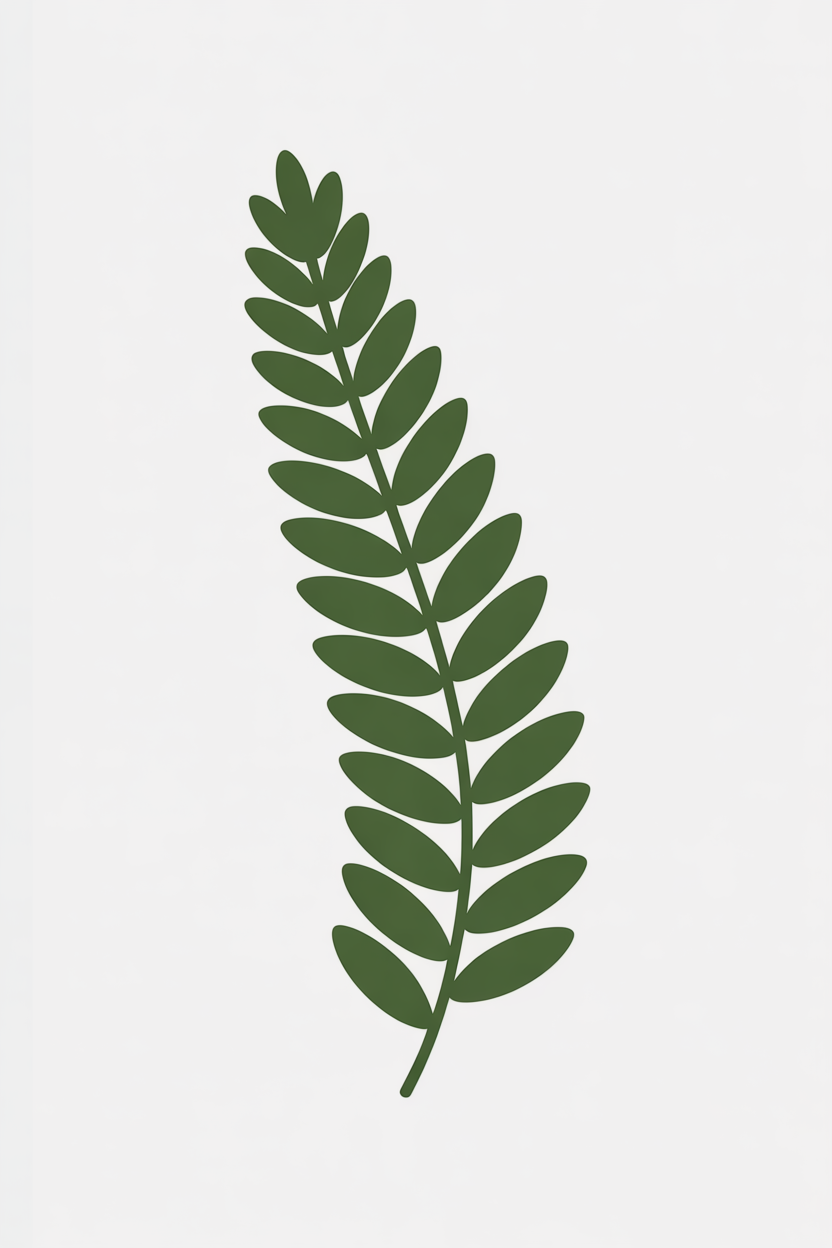Flat vector illustration of a fern frond