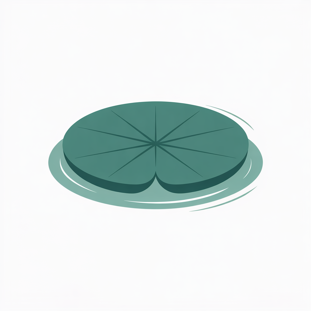 Flat vector illustration of a lily pad