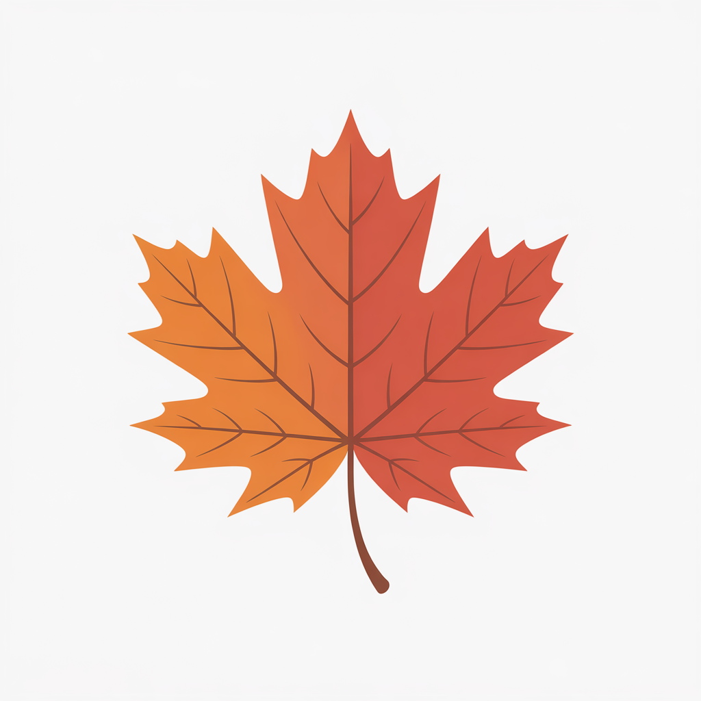 Flat vector illustration of an autumn maple leaf