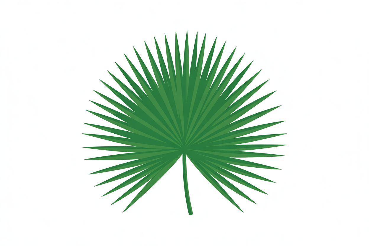 Flat vector illustration of a palm frond
