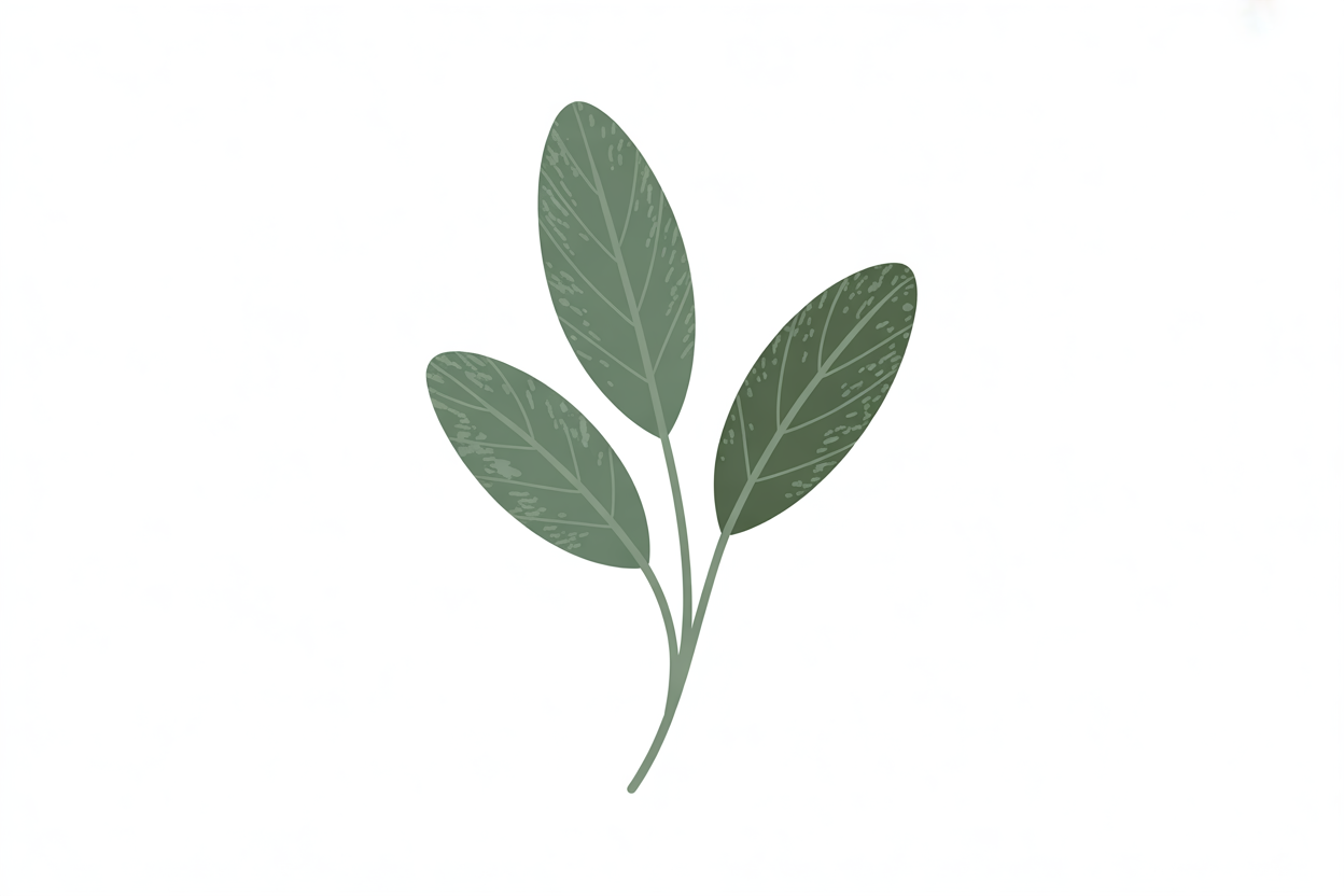 Flat vector illustration of sage leaves