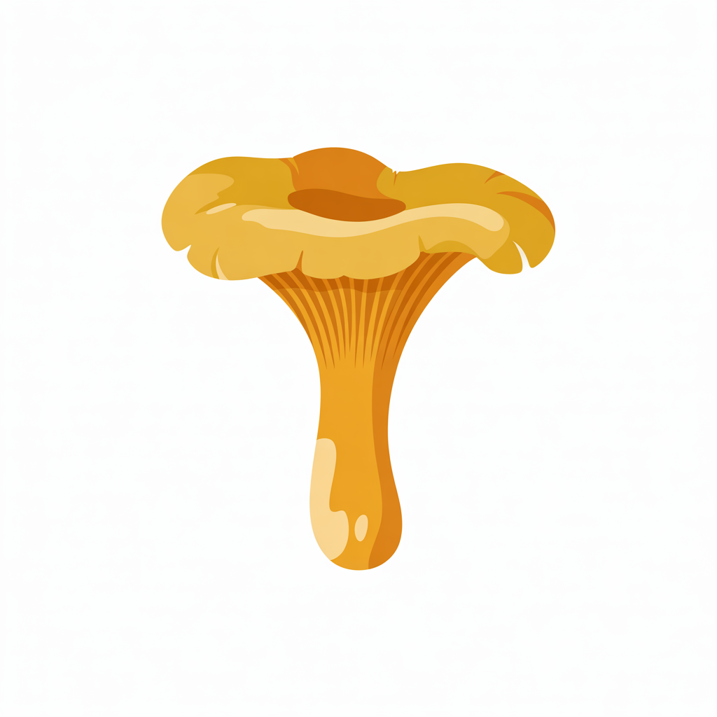 Flat vector illustration of a chanterelle mushroom