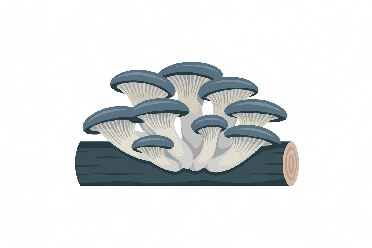 Flat vector illustration of oyster mushrooms