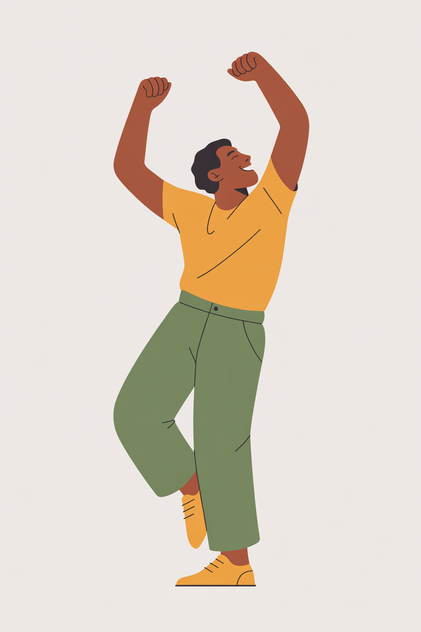 Flat vector illustration of a person dancing