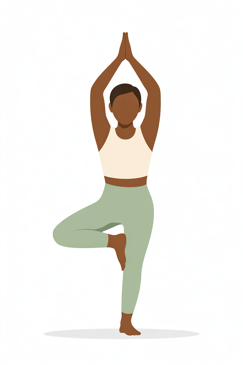 Flat vector illustration of a person doing yoga