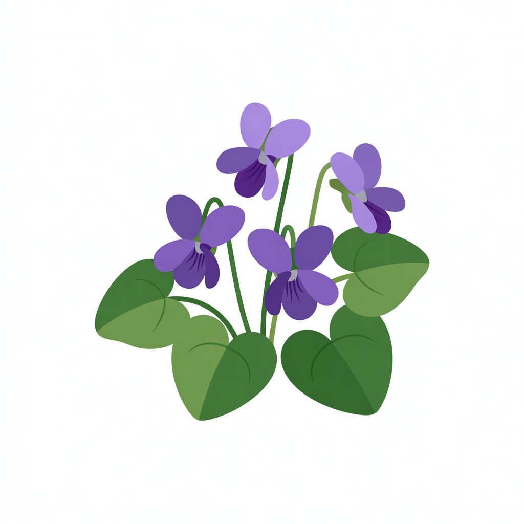 Flat vector illustration of wild violets